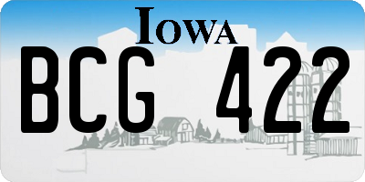 IA license plate BCG422