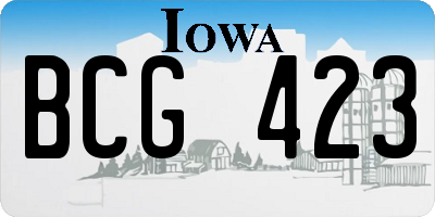 IA license plate BCG423
