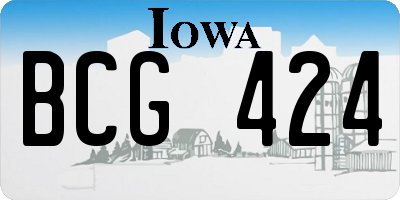IA license plate BCG424