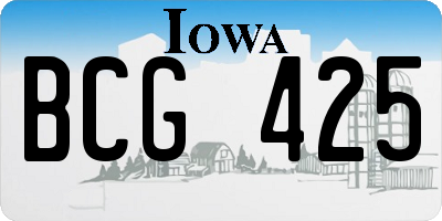 IA license plate BCG425