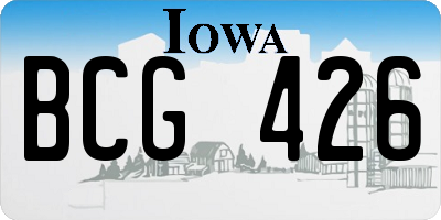 IA license plate BCG426