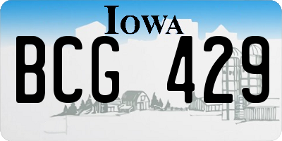IA license plate BCG429