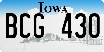 IA license plate BCG430
