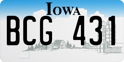 IA license plate BCG431