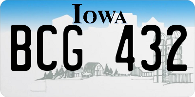 IA license plate BCG432