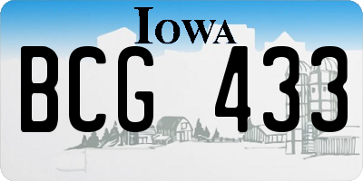 IA license plate BCG433
