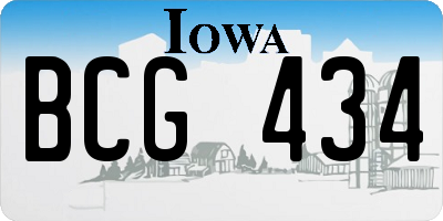 IA license plate BCG434