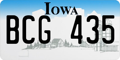 IA license plate BCG435