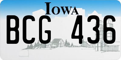 IA license plate BCG436