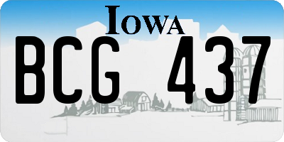 IA license plate BCG437