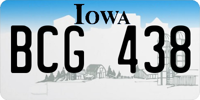 IA license plate BCG438
