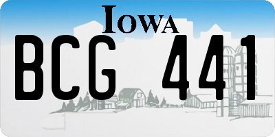 IA license plate BCG441