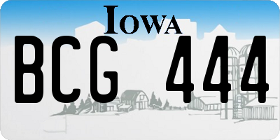 IA license plate BCG444