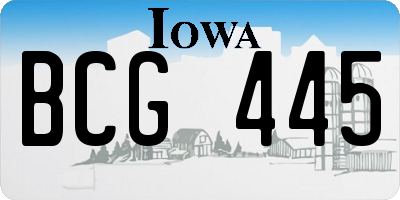 IA license plate BCG445