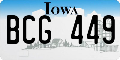 IA license plate BCG449