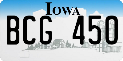 IA license plate BCG450