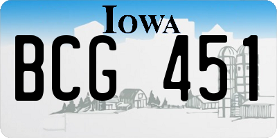 IA license plate BCG451