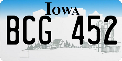 IA license plate BCG452