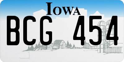 IA license plate BCG454