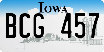 IA license plate BCG457