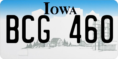 IA license plate BCG460