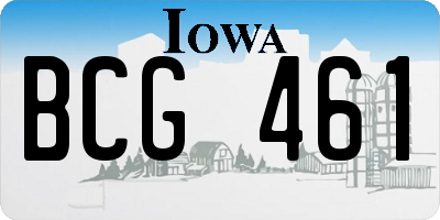 IA license plate BCG461