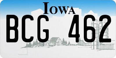 IA license plate BCG462