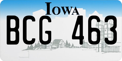 IA license plate BCG463