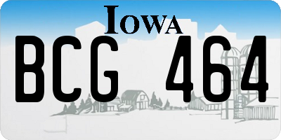IA license plate BCG464