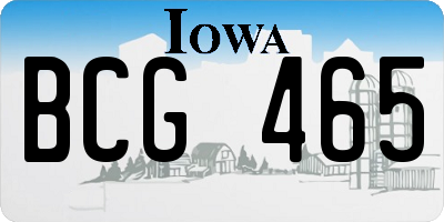 IA license plate BCG465