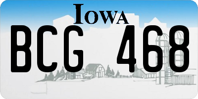 IA license plate BCG468