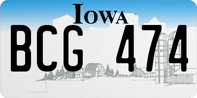 IA license plate BCG474