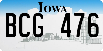 IA license plate BCG476
