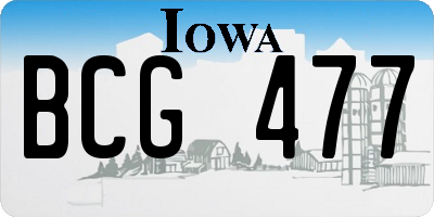 IA license plate BCG477