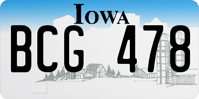 IA license plate BCG478