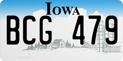 IA license plate BCG479