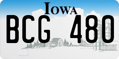 IA license plate BCG480