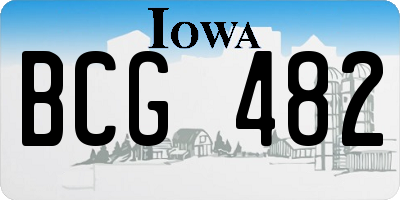 IA license plate BCG482