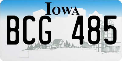 IA license plate BCG485