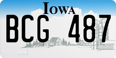 IA license plate BCG487
