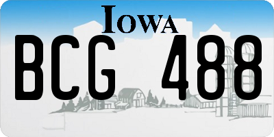 IA license plate BCG488