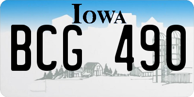 IA license plate BCG490