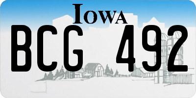 IA license plate BCG492