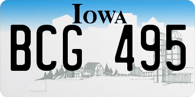 IA license plate BCG495