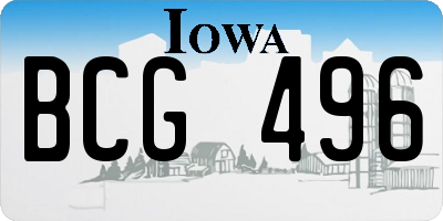 IA license plate BCG496