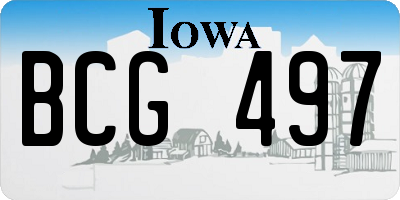 IA license plate BCG497