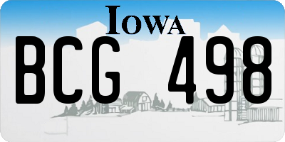 IA license plate BCG498