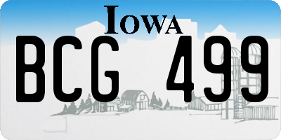 IA license plate BCG499
