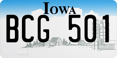 IA license plate BCG501