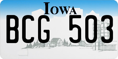 IA license plate BCG503
